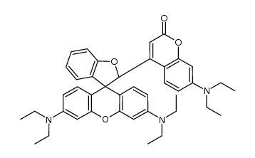 4-(3',6'-bis(diethylamino)-2H-spiro[benzofuran-3,9'-xanthen]-2-yl)-7-(diethylamino)-2H-chromen-2-one Structure