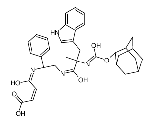 4-[[2-[[2-(2-adamantyloxycarbonylamino)-3-(1H-indol-3-yl)-2-methylpropanoyl]amino]-1-phenylethyl]amino]-4-oxobut-2-enoic acid Structure