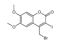 4-(bromomethyl)-3-iodo-6,7-dimethoxychromen-2-one结构式