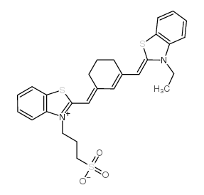 3-(2-[(3-([3-ETHYL-1,3-BENZOTHIAZOL-2(3H)-YLIDENE]METHYL)-2-CYCLOHEXEN-1-YLIDENE)METHYL]-1,3-BENZOTHIAZOL-3-IUM-3-YL)-1-PROPANESULFONATE结构式