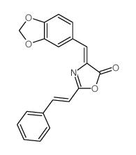 5(4H)-Oxazolone,4-(1,3-benzodioxol-5-ylmethylene)-2-(2-phenylethenyl)- Structure