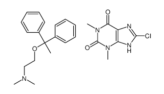 Theophylline, 8-chloro-, compd. with 2-(1,1-diphenylethoxy)-N,N-dimeth ylethylamine (1:1) Structure