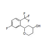 2-[5-Fluoro-2-(trifluoromethyl)phenyl]tetrahydro-2H-pyran-4-ol Structure