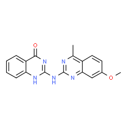 2-[(7-methoxy-4-methyl-2-quinazolinyl)amino]-4-quinazolinol structure