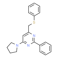 2-Phenyl-4-[(phenylsulfanyl)methyl]-6-(1-pyrrolidinyl)pyrimidine结构式