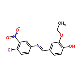 4-{(E)-[(4-Chloro-3-nitrophenyl)imino]methyl}-2-ethoxyphenol结构式