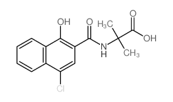 2-[(4-chloro-1-hydroxy-naphthalene-2-carbonyl)amino]-2-methyl-propanoic acid Structure