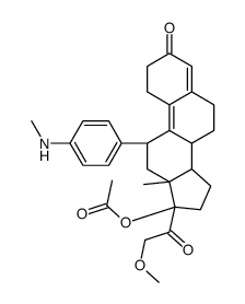 [(8S,11R,13S,14S,17R)-17-(2-methoxyacetyl)-13-methyl-11-[4-(methylamino)phenyl]-3-oxo-1,2,6,7,8,11,12,14,15,16-decahydrocyclopenta[a]phenanthren-17-yl] acetate Structure