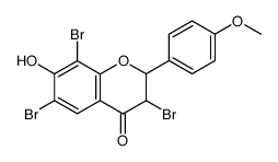 3,6,8-tribromo-7-hydroxy-2-(4-methoxy-phenyl)-chroman-4-one结构式