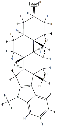1'-Methyl-1'H-5α-androst-16-eno[16,17-b]indol-3β-ol structure