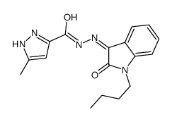 N-[(1-butyl-2-oxoindol-3-ylidene)amino]-5-methyl-1H-pyrazole-3-carboxamide Structure