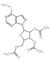 1H-Pyrazolo[3,4-d]pyrimidine,4-(methylthio)-1-(2,3,5-tri-O-acetyl-b-D-ribofuranosyl)- Structure