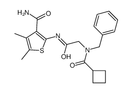 3-Thiophenecarboxamide,2-[[[(cyclobutylcarbonyl)(phenylmethyl)amino]acetyl]amino]-4,5-dimethyl-(9CI) structure