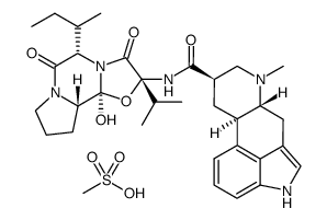 5'α(S)-sec-butyl-9,10α-dihydro-12'-hydroxy-2'-isopropylergotaman-3',6',18-trione monomethanesulphonate structure