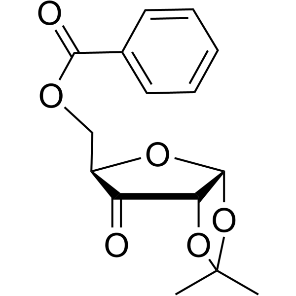 1,2-O-(异丙亚基)-ALPHA-D-赤式-呋喃戊-3-酮糖苯甲酸酯结构式