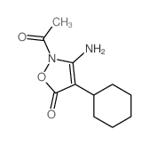 2-acetyl-3-amino-4-cyclohexyl-oxazol-5-one Structure