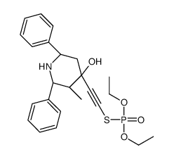 (2S,3R,4S,6R)-4-(2-diethoxyphosphorylsulfanylethynyl)-3-methyl-2,6-diphenylpiperidin-4-ol结构式