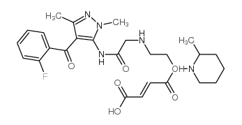 but-2-enedioic acid: N-[4-(2-fluorobenzoyl)-2,5-dimethyl-pyrazol-3-yl]-2-[3-(2-methyl-1-piperidyl)propylamino]acetamide picture