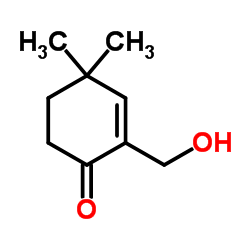 2-羟甲基-4,4-二甲基-2-环己烯-1-星空app结构式