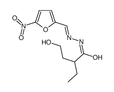 2-ethyl-4-hydroxy-N-[(E)-(5-nitrofuran-2-yl)methylideneamino]butanamide Structure