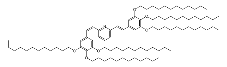 2,6-bis[2-(3,4,5-tridodecoxyphenyl)ethenyl]pyridine结构式