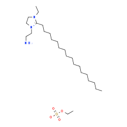 1-(2-aminoethyl)-3-ethyl-2-heptadecyl-4,5-dihydro-1H-imidazolium ethyl sulphate结构式