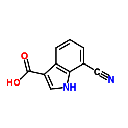 7-氰基-1H-吲哚-3-羧酸结构式