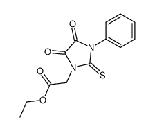 ethyl 2-(4,5-dioxo-3-phenyl-2-thioxoimidazolidin-1-yl)acetate结构式