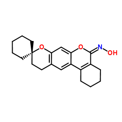 (5E)-1,2,3,4,10,11-Hexahydro-5H-spiro[benzo[c]-pyrano[3,2-g]chromene-9,1'-cyclohexan]-5-one oxime Structure