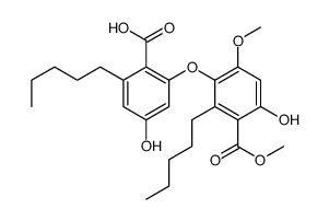 3-(2-Carboxy-5-hydroxy-3-pentylphenoxy)-6-hydroxy-4-methoxy-2-pentylbenzoic acid 1-methyl ester Structure