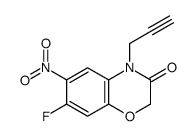 7-fluoro-6-nitro-4-prop-2-ynyl-1,4-benzoxazin-3-one结构式