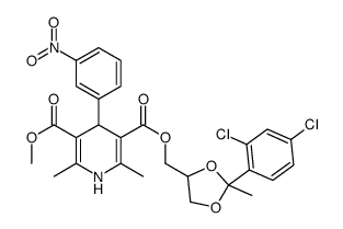 5-O-[[2-(2,4-dichlorophenyl)-2-methyl-1,3-dioxolan-4-yl]methyl] 3-O-methyl 2,6-dimethyl-4-(3-nitrophenyl)-1,4-dihydropyridine-3,5-dicarboxylate Structure