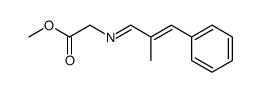 [(E)-2-Methyl-3-phenyl-prop-2-en-(E)-ylideneamino]-acetic acid methyl ester结构式