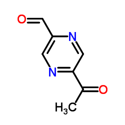 Pyrazinecarboxaldehyde, 5-acetyl- (9CI) Structure