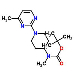 2-Methyl-2-propanyl methyl[1-(4-methyl-2-pyrimidinyl)-4-piperidinyl]carbamate structure