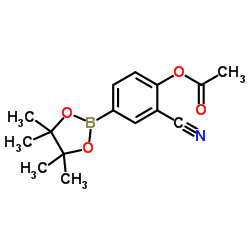 2-Cyano-4-(4,4,5,5-tetramethyl-1,3,2-dioxaborolan-2-yl)phenyl acetate Structure