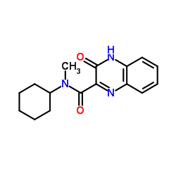 N-Cyclohexyl-N-methyl-3-oxo-3,4-dihydro-2-quinoxalinecarboxamide结构式