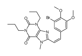 8-[(E)-2-(3-bromo-4,5-dimethoxyphenyl)ethenyl]-7-methyl-1,3-dipropylpurine-2,6-dione Structure