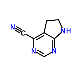 6,7-Dihydro-5H-pyrrolo[2,3-d]pyrimidine-4-carbonitrile结构式