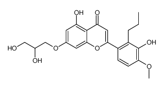 (R,S)-5-hydroxy-2-(3-hydroxy-4-methoxy-2-propylphenyl)-7-(2,3-dihydroxypropoxy)-4H-1-benzopyran-4-one结构式