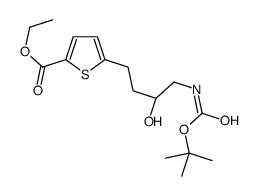 ETHYL 5-[(3R)-4-(TERT-BUTOXYCARBONYLAMINO)-3-HYDROXYBUTYL]THIOPHENE-2-CARBOXYLATE结构式