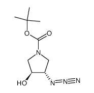 (3S,4S)-tert-butyl-3-azido-4-hydroxypyrrolidine-1-carboxylate结构式