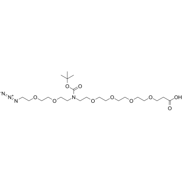 N-(Azido-PEG2)-N-Boc-PEG4-acid结构式