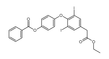 4-(4-Benzoyloxy-phenoxy)-3,5-diiod-phenylessigsaeure-ethylester结构式