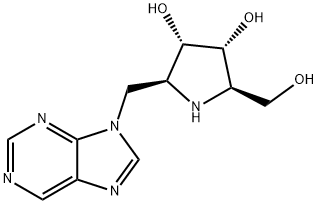 3,4-Pyrrolidinediol, 2-(hydroxymethyl)-5-(9H-purin-9-ylmethyl)-, (2R,3R,4S,5S)-结构式