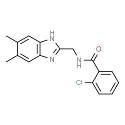 2-CHLORO-N-[(5,6-DIMETHYL-1H-1,3-BENZIMIDAZOL-2-YL)METHYL]BENZENECARBOXAMIDE Structure