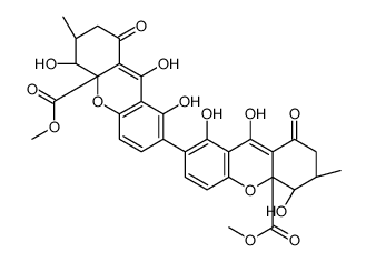 methyl (3S,4S,4aR)-7-[(5S,6S,10aR)-1,5,9-trihydroxy-10a-methoxycarbonyl-6-methyl-8-oxo-6,7-dihydro-5H-xanthen-2-yl]-4,8,9-trihydroxy-3-methyl-1-oxo-3,4-dihydro-2H-xanthene-4a-carboxylate Structure