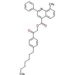 2-(4-Heptylphenyl)-2-oxoethyl 8-methyl-2-phenyl-4-quinolinecarboxylate结构式