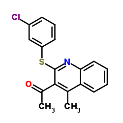 1-{2-[(3-Chlorophenyl)sulfanyl]-4-methyl-3-quinolinyl}ethanone结构式