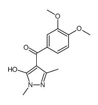 4-(3,4-dimethoxy-benzoyl)-2,5-dimethyl-1,2-dihydro-pyrazol-3-one结构式